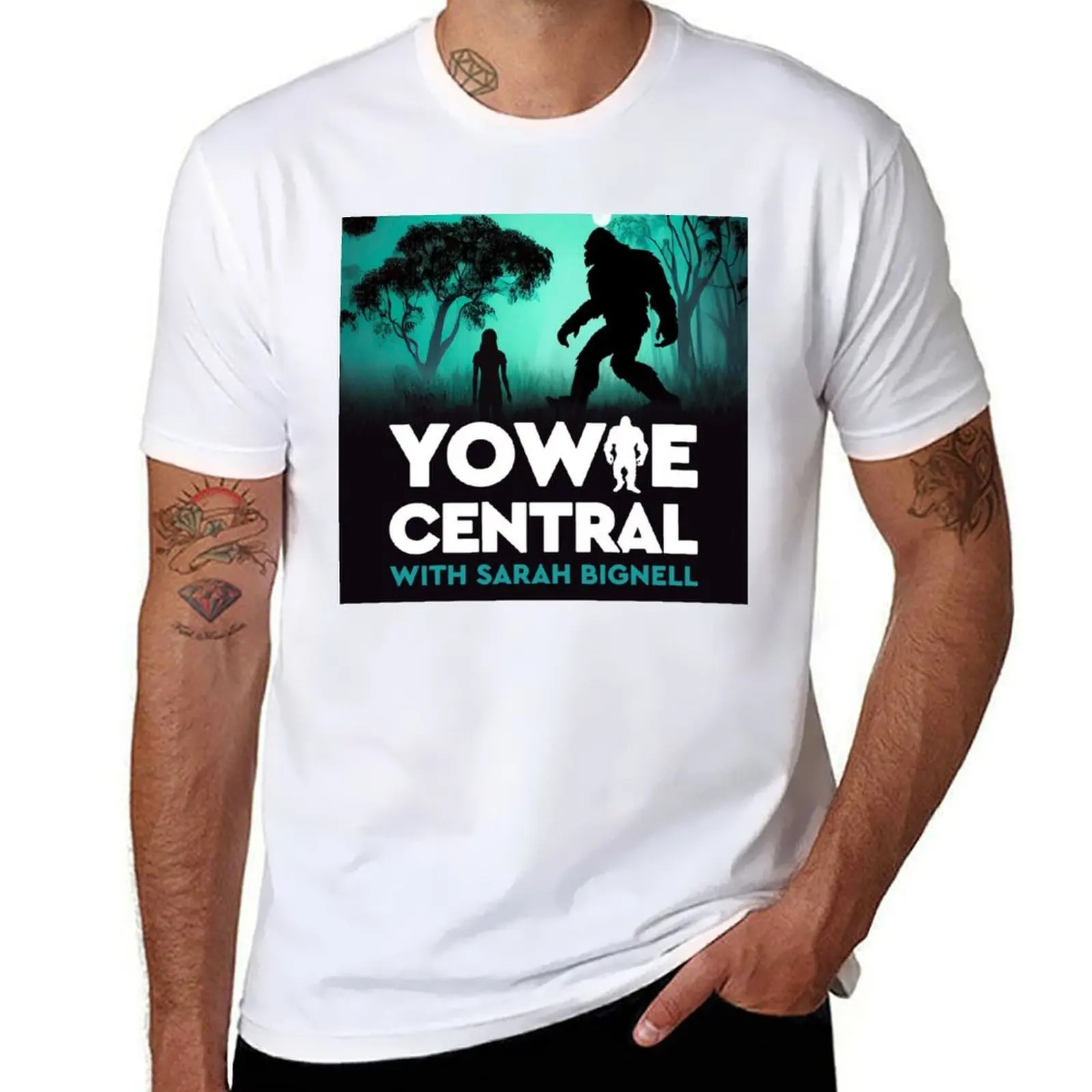 

Yowie Central logo with artwork by Jasmine Winter Designs T-Shirt cotton t shirt man t shirts for man slim fit T-Shirt
