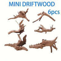 6pcs 8-10cm Mini Driftwood Aquarium Landscape Decoration Natural Small Tree Roots Driftwood Coral Wood Fish Tank Accessory