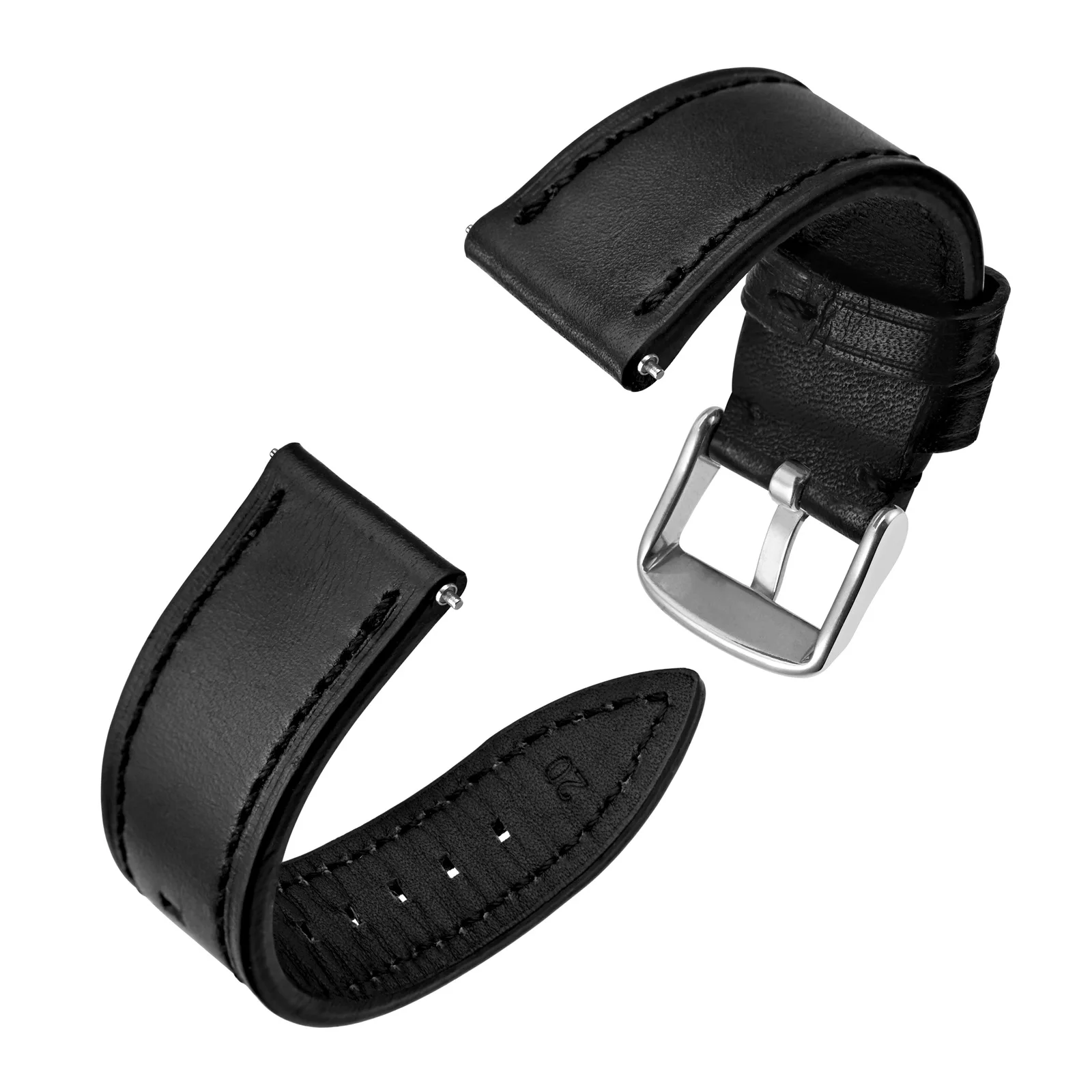 

ANBEER Leather Watch Strap Lacquered edge Watchband for Men and Women 18mm 19mm 20mm 21mm 22mm Wrist Band Quick Release