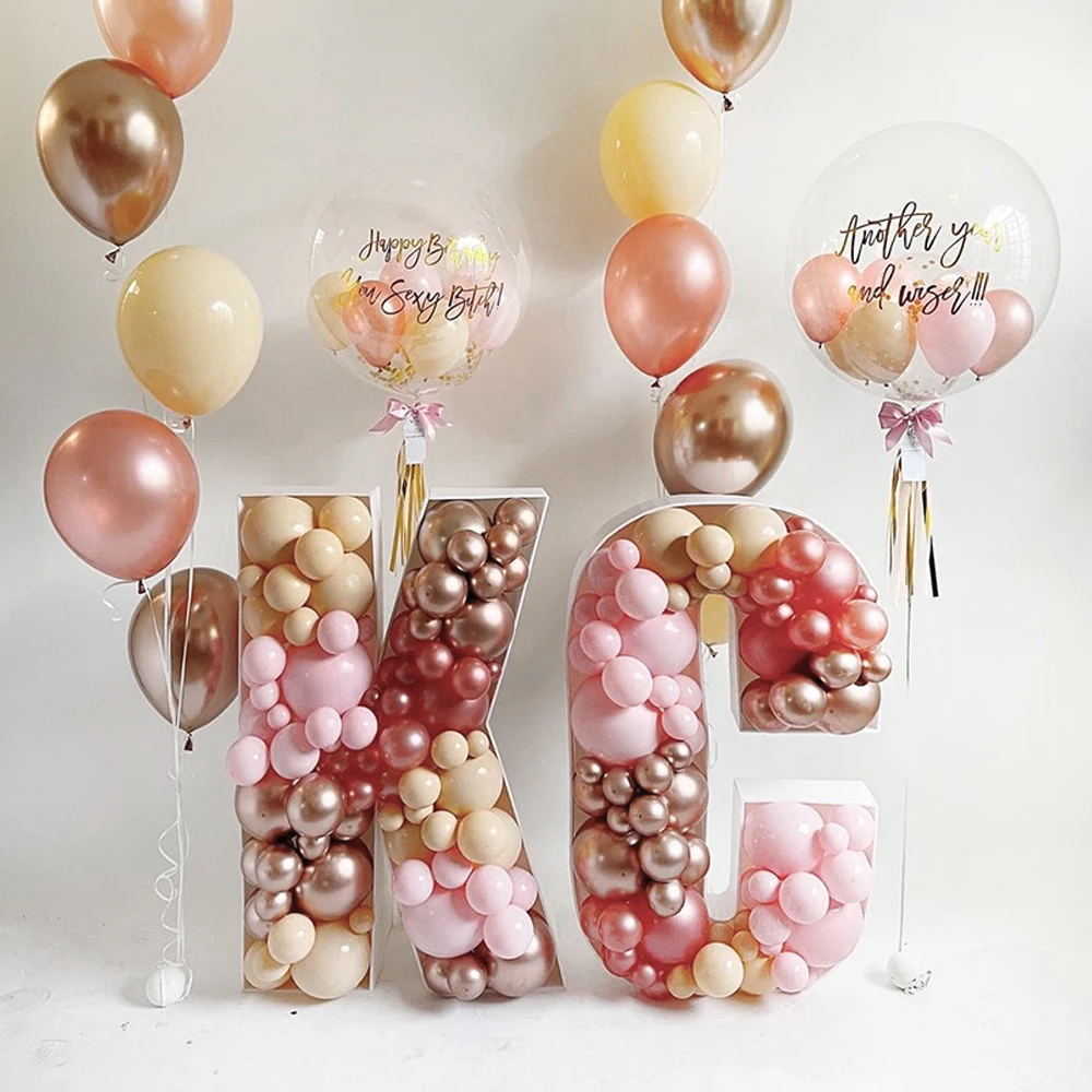 

73cm Balloon Mosaic Letters A-Z Balloon Filling Box Name Theme Background Decoration One Birthday Baby Shower Anniversary Decor