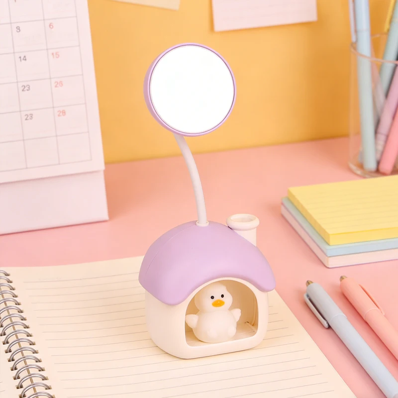 Cute Duck Night Desk Lamp Rechargeable Eye Protection Study Night Light for Desk Kid Room Bedroom Student Homework Lighting