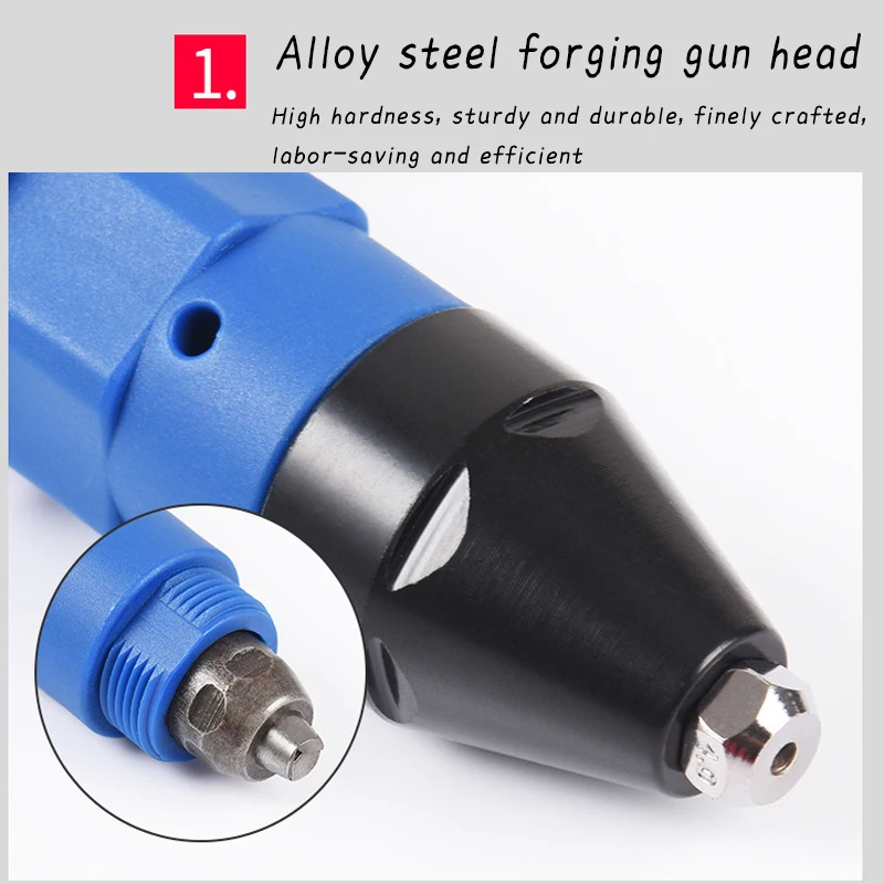 Electric Rivet Nut Gun Electric Drill Adapter Riveting Tool with Different Guide Nozzle Multifunction Cordless Nail Gun Tool