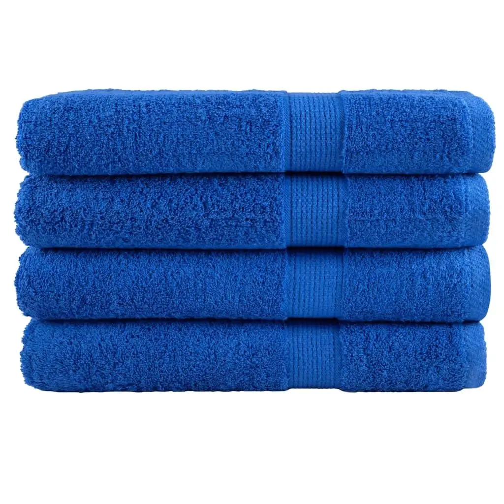 Ultra-Soft SOLUND 4-Pack Blue Towels 100x200cm, 600gsm - Luxurious Bath Essentials