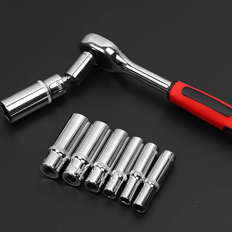 46/53pcs Auto Repair Tools Set Ratchet Wrench Socket Chrome Vanadium Steel Fast Xiaofei Auto Repair Car Maintenance Kit Amagi