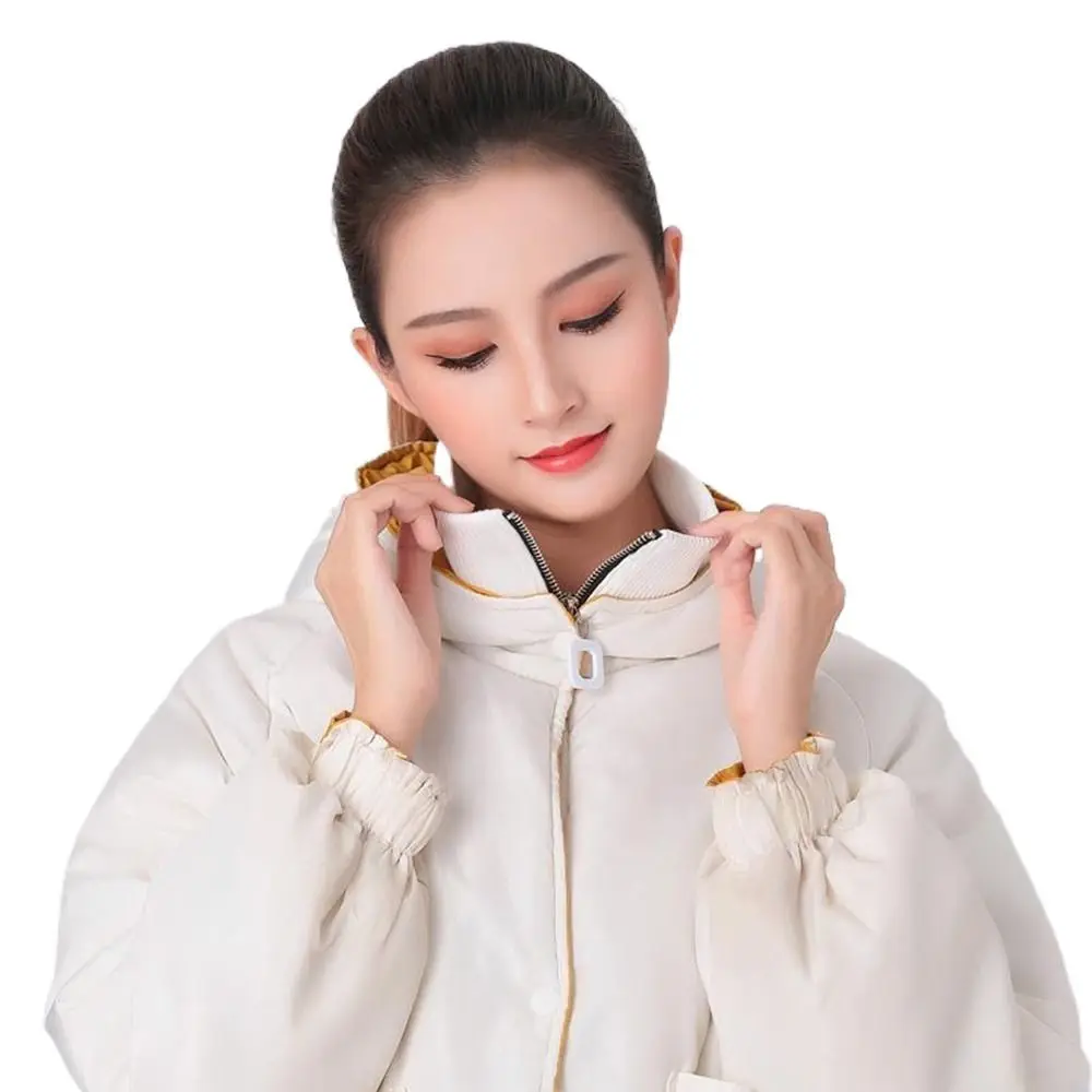 ジッパー付きネックスカーフ ダウンジャケット フェイクカラー 洗える 取り外し可能 リブ フェイクカラー 防汚ショール ラップ ユニセックス
