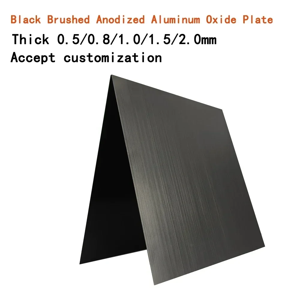 Thick 0.5/0.8/1.0/1.5/2.0mm Black Brushed Anodized Aluminum Plate Oxide Aluminum Alloy Flat sheet 100x100mm 200x200mm 300x300mm