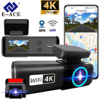 E-ACE Dash Cam 4K Black Box Mini Car Dvr 1080P Reverse Rear Camera WIFI GPS Loop Recording 24H Parking Monitoring Video Recorder