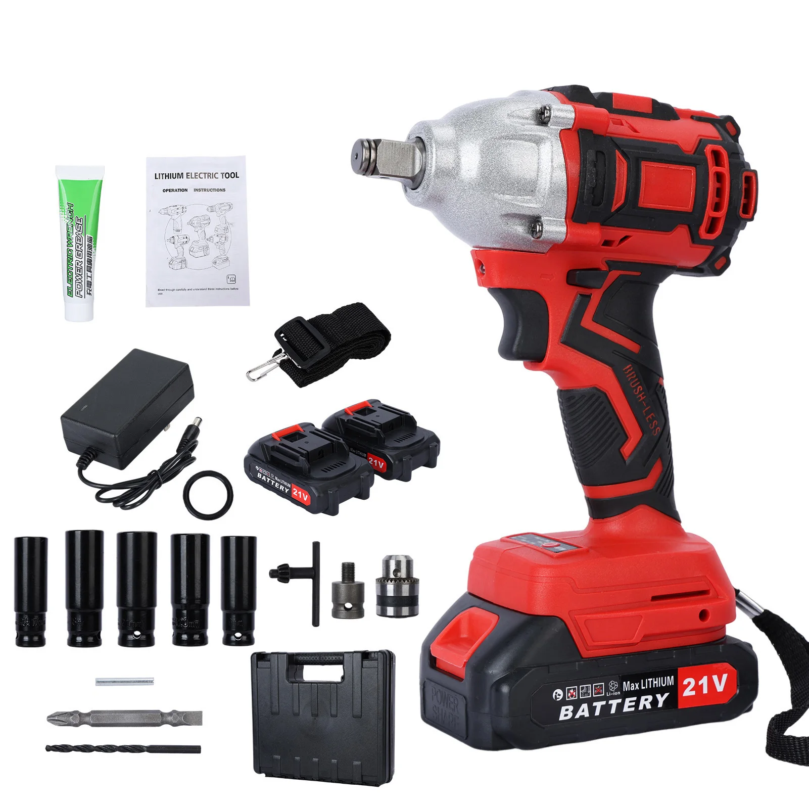 

Cordless Impact Wrench, 520N.m High Torque Electric Wrench with 2 x 1500mAh Batteries, Brushless Motor Electric Impact Wrench