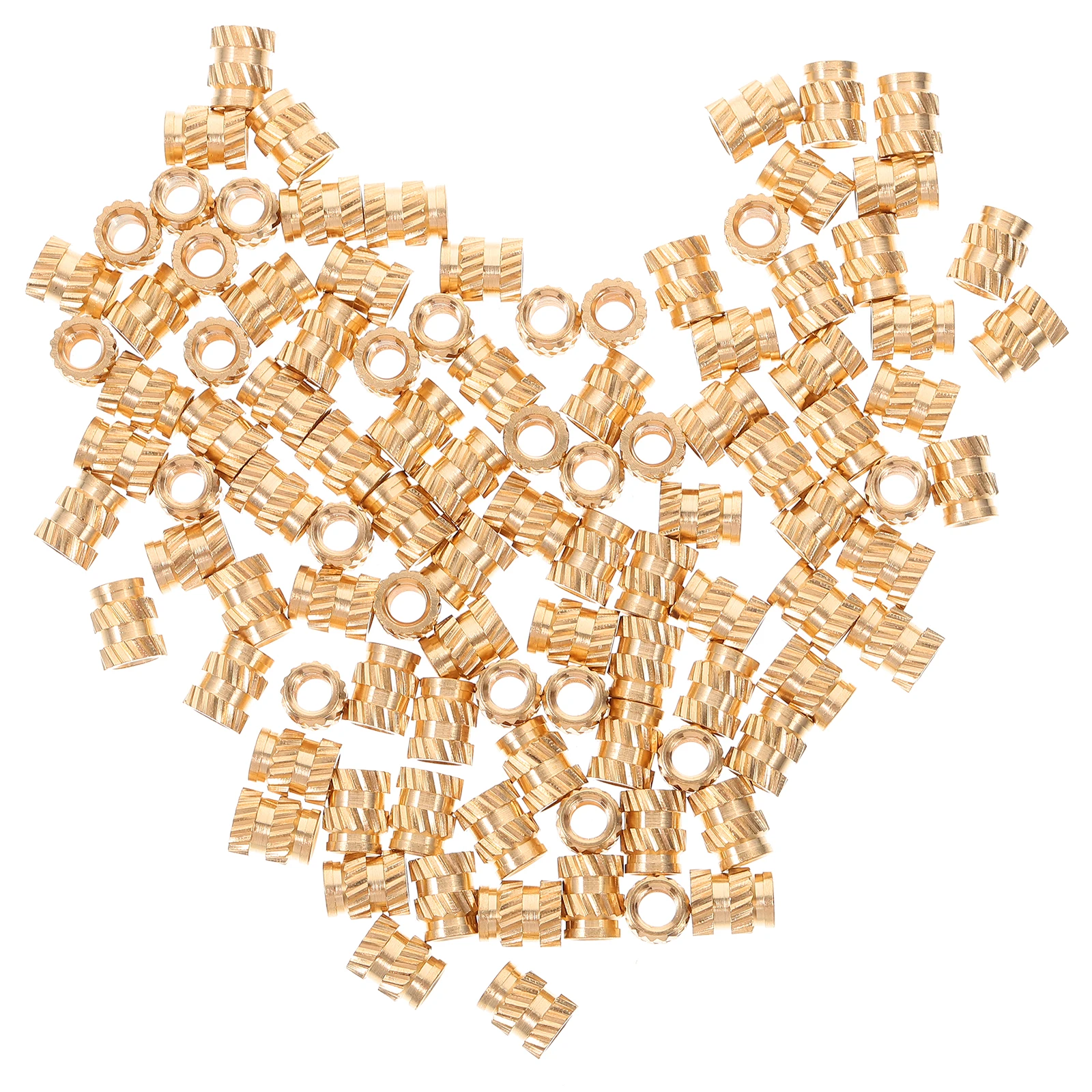 

100pcs Heat Set Insert Brass Threaded Insert Female Thread Knurled Embedment Nuts For Wood Plastic 3D Printing