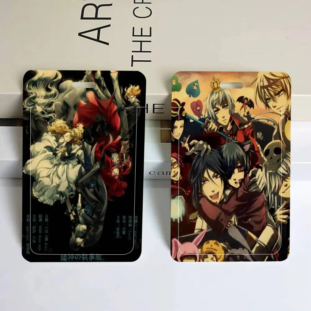 Black Butler Anime Retro ID Card Holder Neck Strap Pendant Door Badge Holder Lanyards Keychain Work Credential Case Gift - view 3