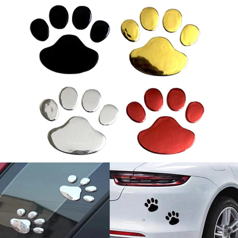 2Pcs Door Mirror Cat Dog Footprint Puppy Claw Car Stickers Footprint Sticker Windshield Decals Bumper Car Window Decals