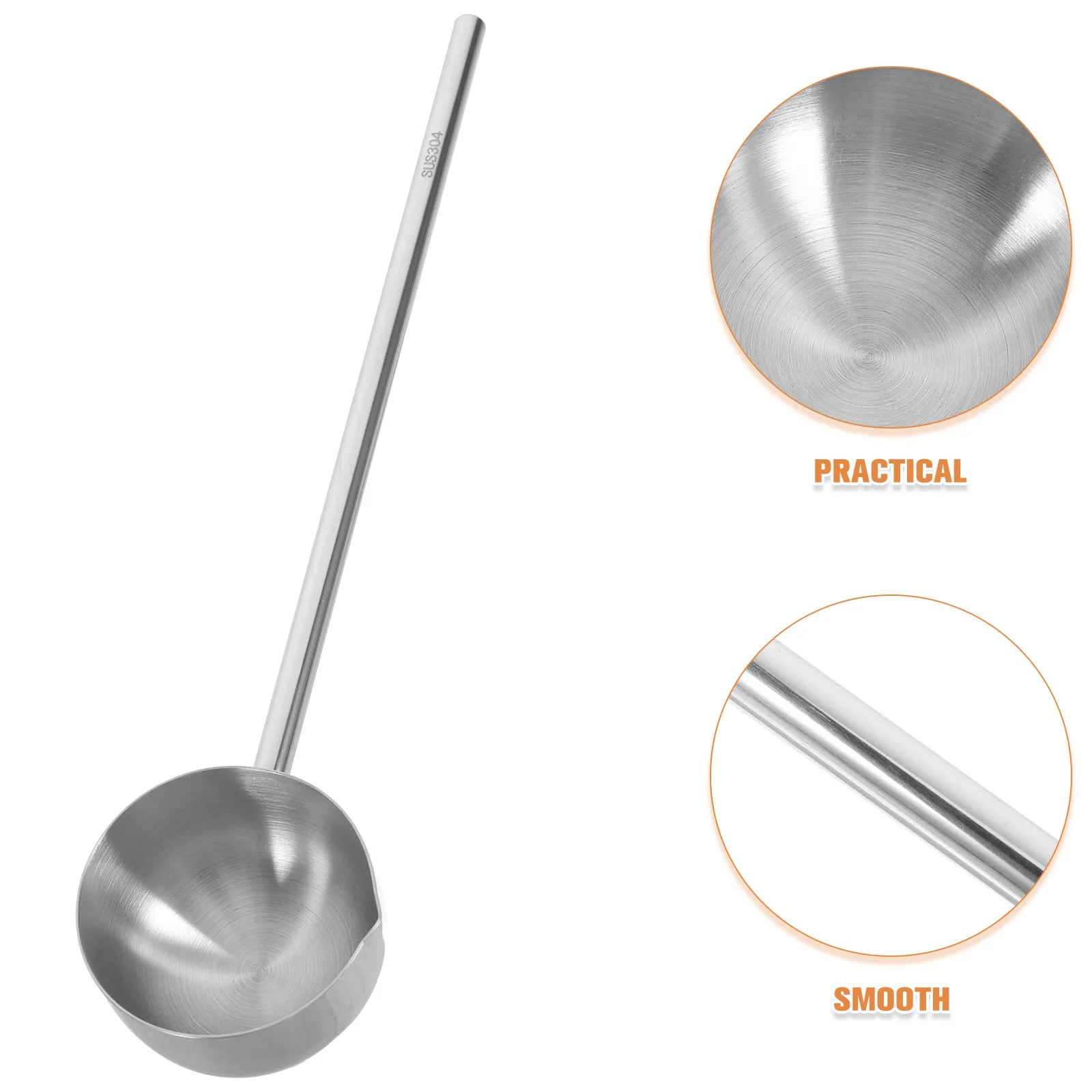 304 Stainless Steel Mini Oil Pouring Pot with Long Handle for Hot Oil Frying Soup Butter Melting Gravy Sauce Cooking Small Milk view 6