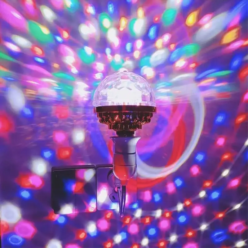 Rotating Magic Ball Lights E27 LED Bulb Stage Light DJ Disco Party Atmosphere Lamp For Dance Club KTV Decor RGB Strobe Lighting