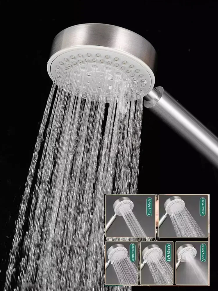 ارتفاع ضغط الفولاذ المقاوم للصدأ دش رئيس 5 طرق قابل للتعديل يده دش الأمطار متعددة الوظائف سبا دش للحمام #1