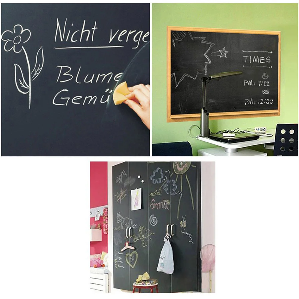 45x100cm Chalkboard Wall Sticker 40 Inch 18 Inch Wide Peel Stick Eco Friendly PVC Reusable No Residue Space Saving