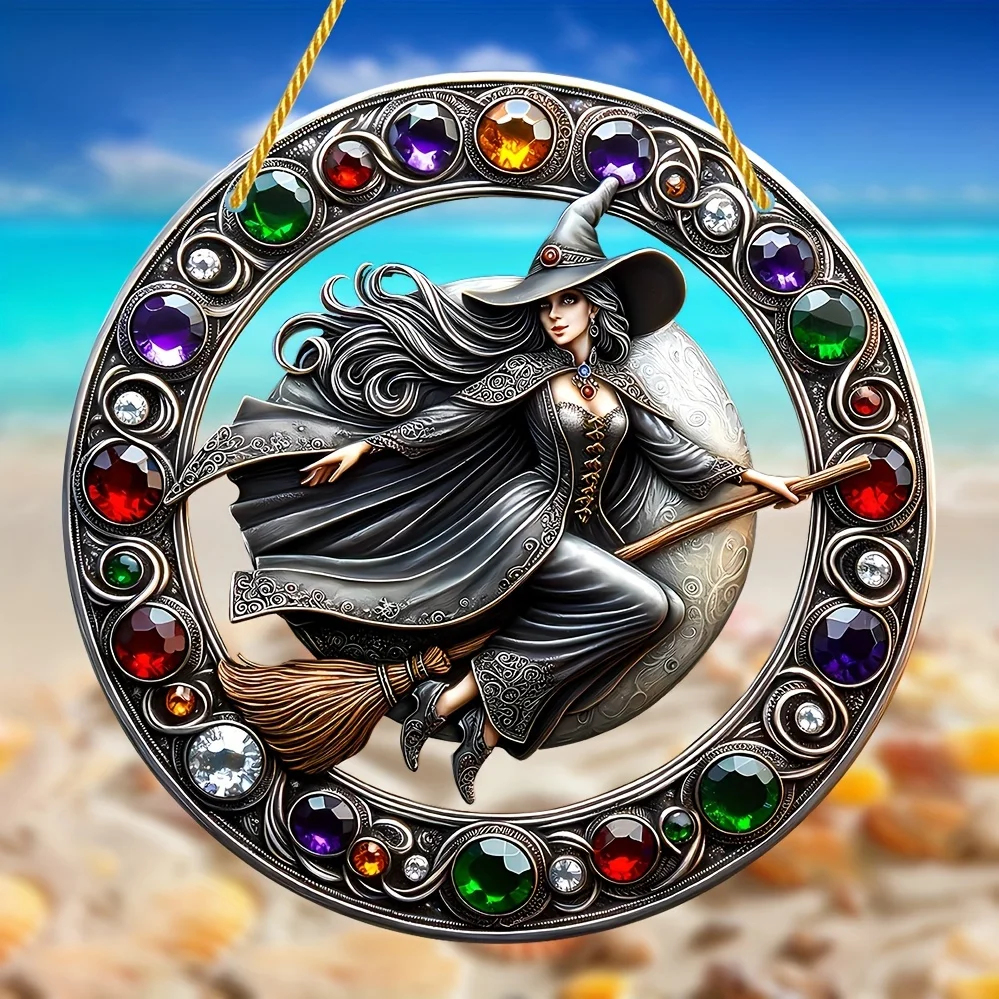 

Gorgeous Witch Acrylic Window Decoration-Colored Glass Effect,Suncatcher,Halloween Sign,Home,Garden,Outdoor,housewarming Gifts