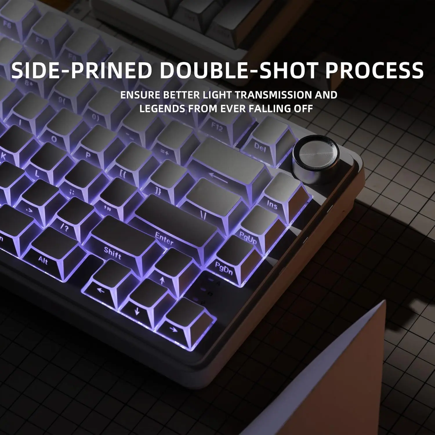 132 Keys Prism Light Shine Through Keycaps, PBT+PC Keycap Set, Cherry Profile Translucent Keycaps for Magnetic Switch Mechanical