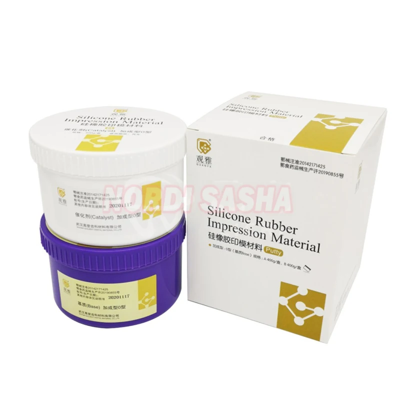 

GUANYA Dental Heavy Body Силиконовая резина Оттискный материал Легкая шпатлевка для тела содержит подложку (Тип 0) 400 г B Катализатор 400 г