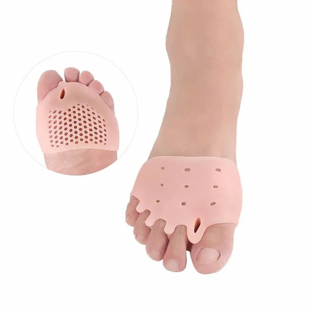 2pcs Silicone Forefoot Gel Pads Toe Separator Cushion Pad Pain Relief Shoes Insoles Finger Toe Valgus Corrector Pads Foot Care