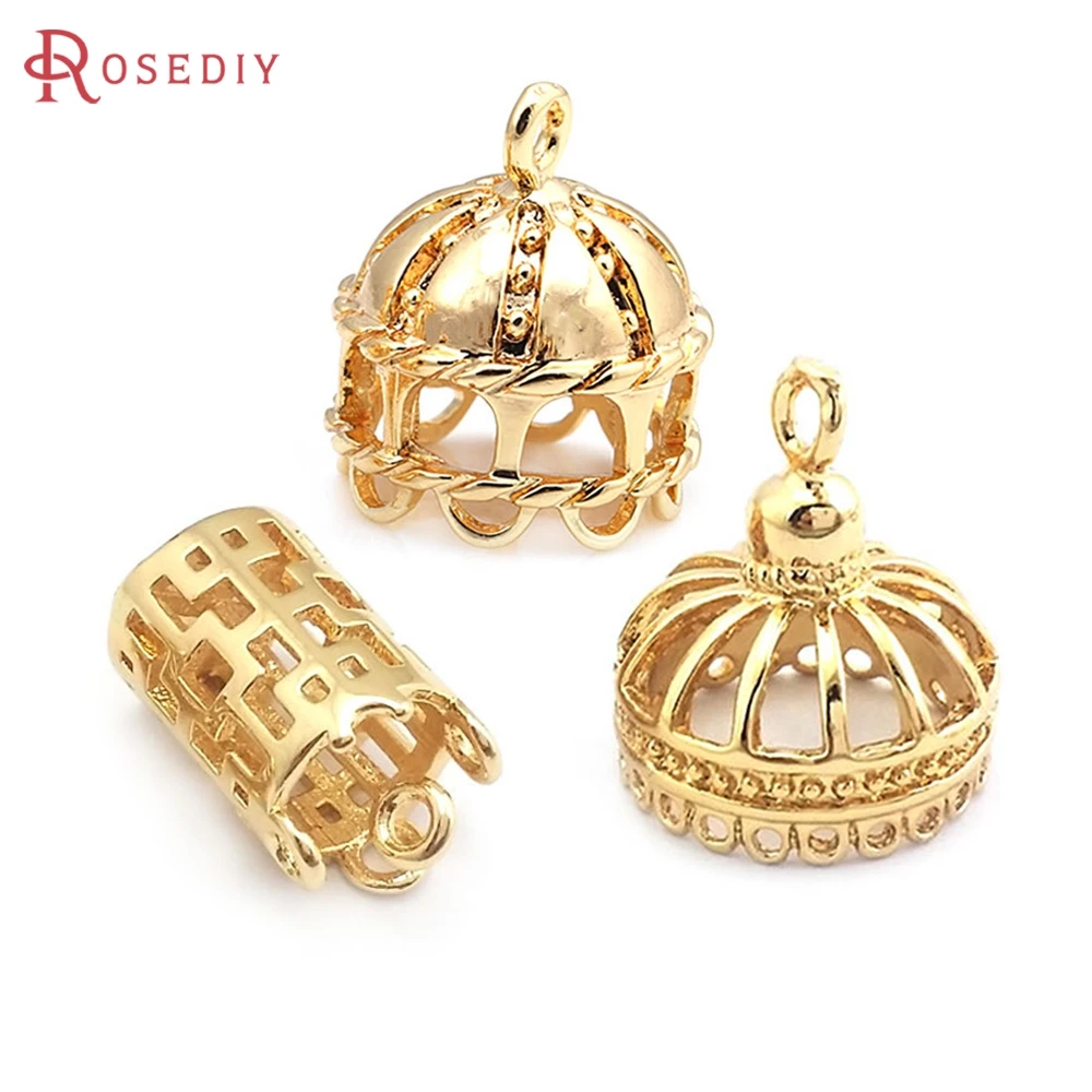 18K Gold Color Brass More Holes Tassel Charms Pendants High Quality Diy Jewelry Making Supplies Earrings Accessories for Women