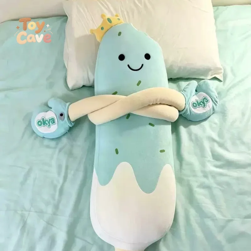 OKYA Ice Cream King Sleeping Pillow Patting Hugging Plush Toy Ice Silk Cooling Sensation Soothing Doll Sleep Cushion Plushie toy