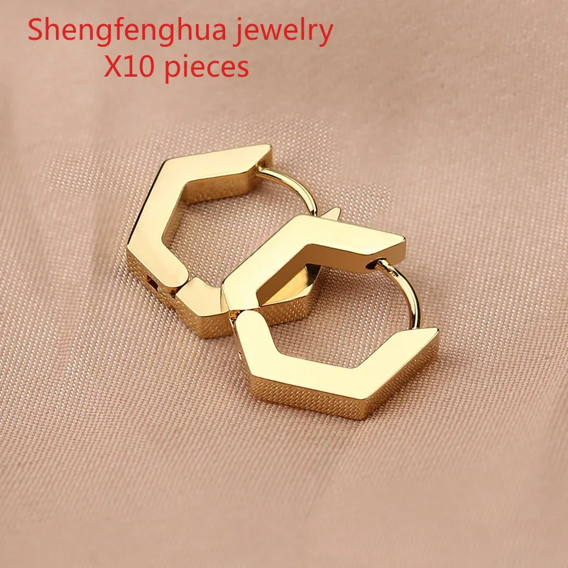 Free shipping 10pcs  e-commerce premium products, hand-polished stainless steel geometric special-shaped earrings, personalized