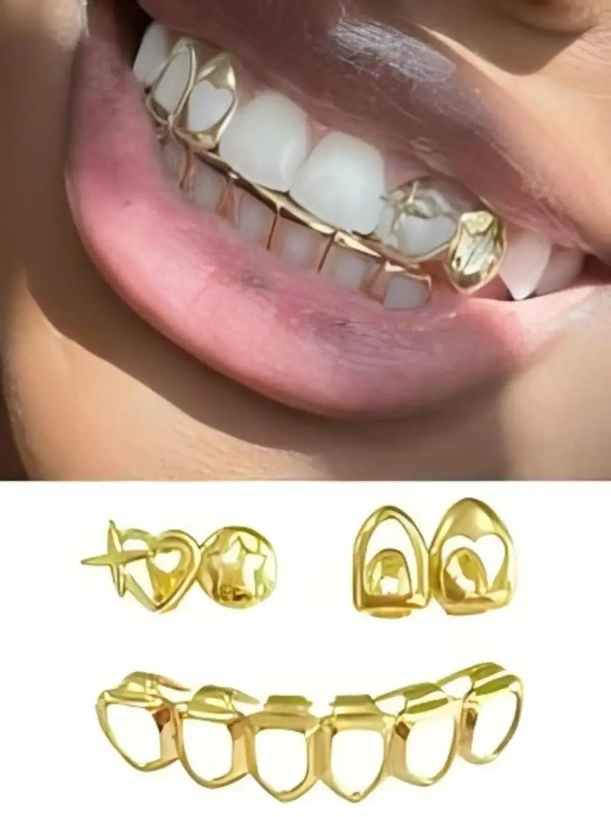 Popular Items: Heart-Shaped And Star-Shaped Hollowed-Out Hip-Hop Tooth Decorations, Party Accessories, And Holiday Gifts
