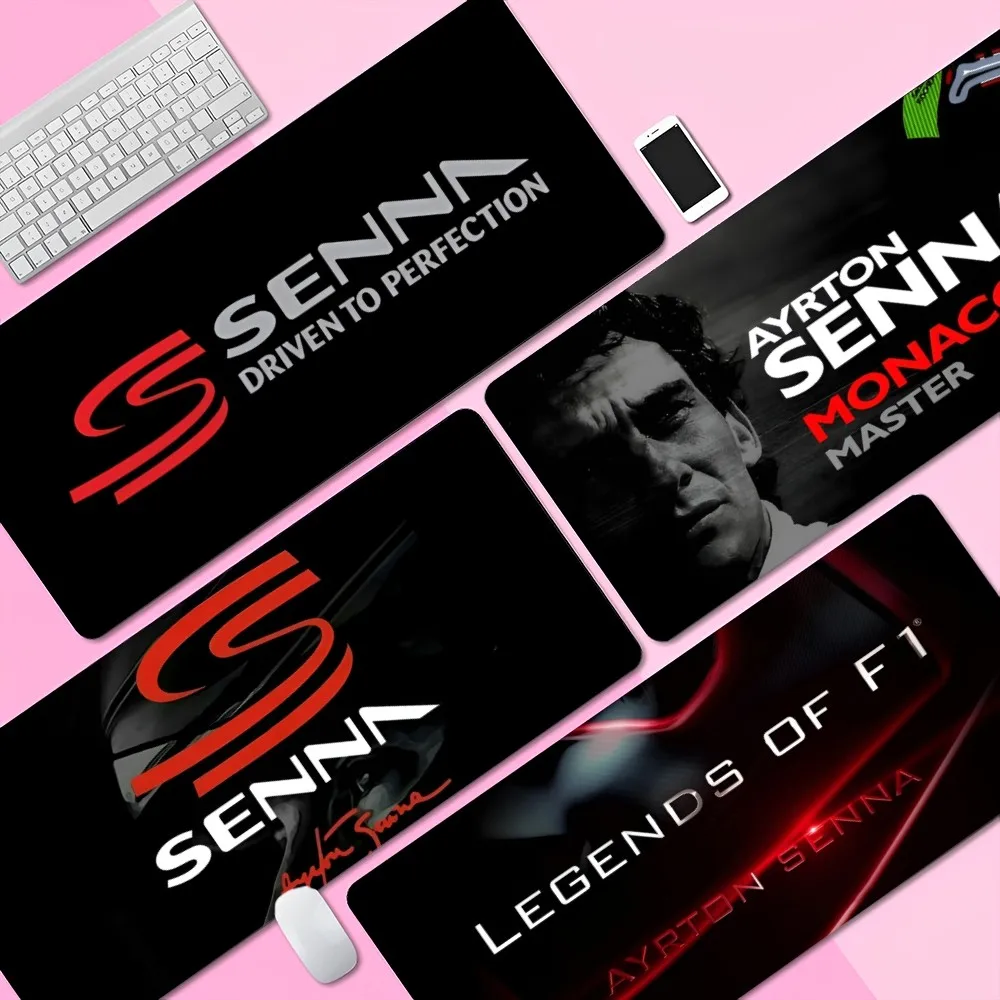 Ayrton Senna Logo Extra Large Gaming Laptop Computer Desk Mat Mouse Pad Mouse Mat Notbook Mousepad Gamer