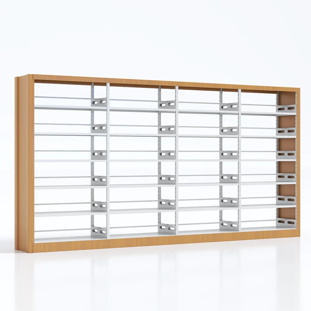 2026 Single Side Metal Library Book Shelves Steel Bookshelf Bookcases Book Shelf