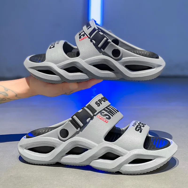 Men's Summer Outdoor Slides - Non-Slip Odor-Resistant Casual & Driving Sandals, Ultra-Soft Cloud Comfort Beach Slippers for Men