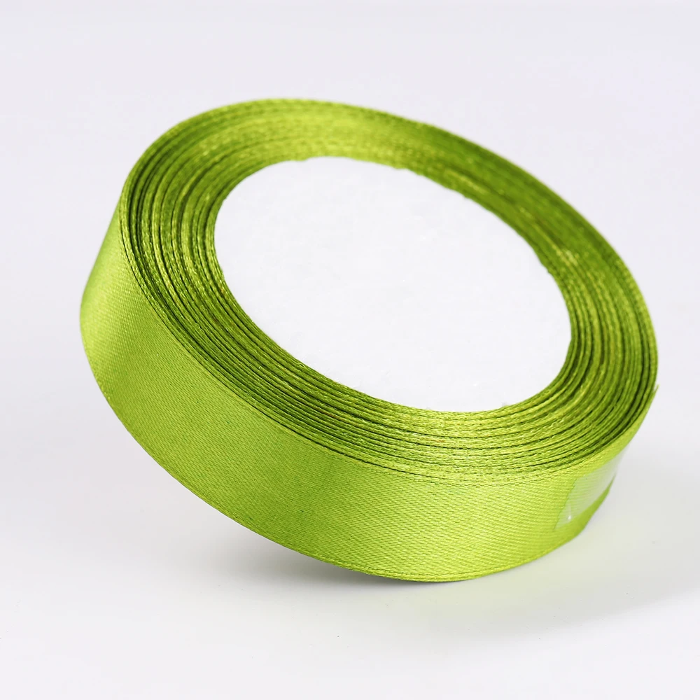 Olive Green Satin Ribbon for Crafts DIY Handmade Bows Material Christmas Halloween Birthday Party Gift Wrapping Tape