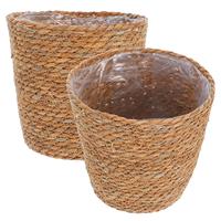 Flowerpot Woven Plant Storage Baskets Seagrass Flowers Containers Straw Pots for Indoor Plants