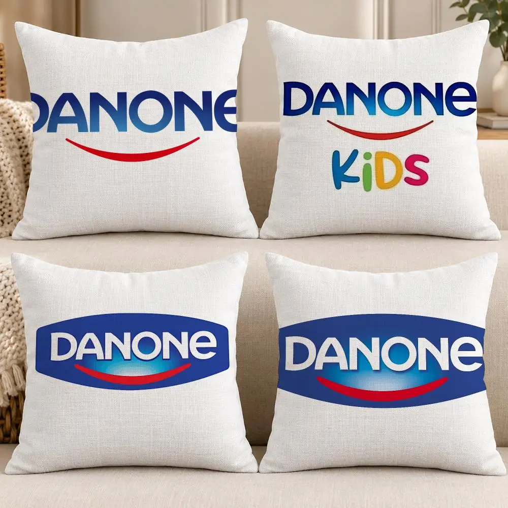 Food Dairy D-Danone Cushion Cover Soft Short Cover Washable Sofa Bed Dorm Garden Home Office Chair Decor