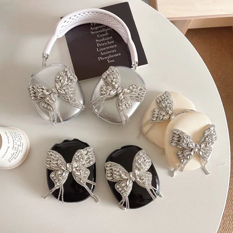 

Suitable for AirPods MAX headphone protective cover, flash diamond patch three-dimensional butterfly anti-fall