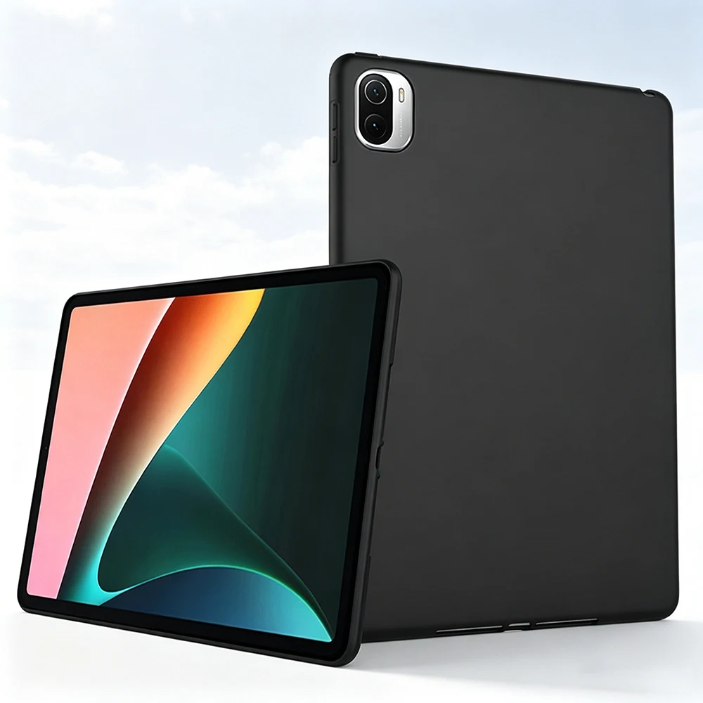 Tzion Hülle für Xiaomi MiPad Mi Pad 5 / 5 Pro 11 Zoll 2021, stoßfeste, ultradünne, weiche TPU-Schutzhülle in Schwarz