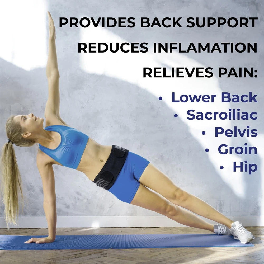 Sacroiliac Hip Brace For Lower Back Pain Women & Men - Si Belt Relief Sciatic Nerve, Leg, Sacral, Lumbar, Pelvic & Back Support