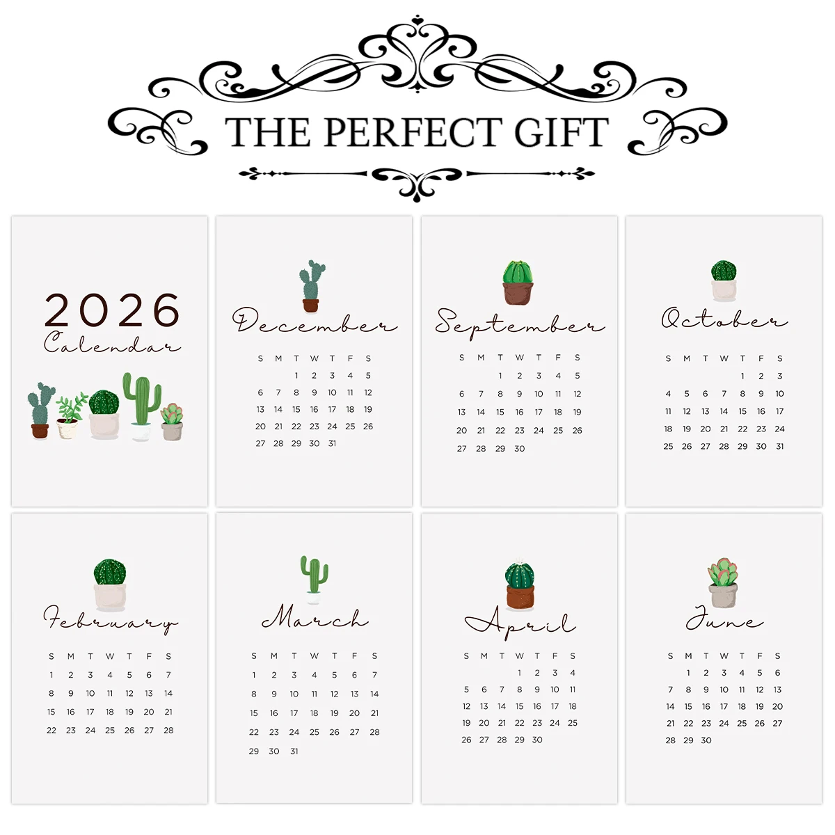 13 Stück 2026 Kalenderkarten – Monat Januar-Dezember-Planer-Design, für Tagebuch, Sammelalbum, DIY-Advent-Countdown, ästhetische Dekorkarten