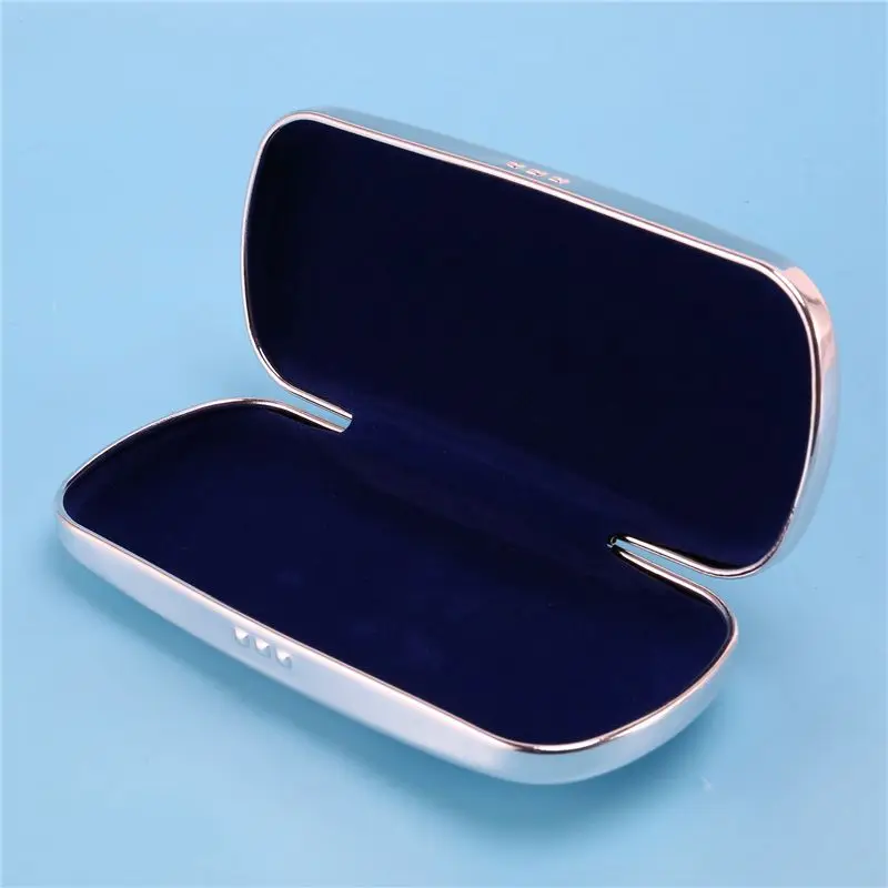 Hot kf-5X Glasses Case, Aluminum Hard Shell Eyeglasses Case Striped Spectacles Box