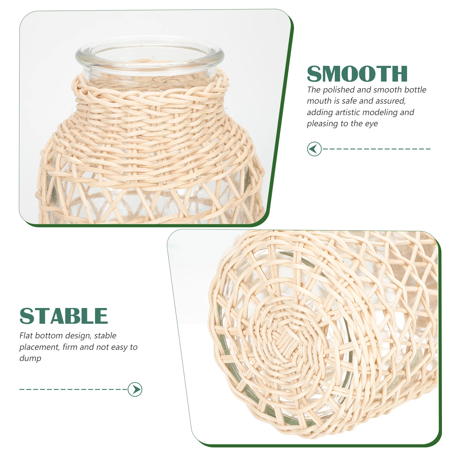 

Inflatable Rattan Vase Office Cylinder Vases Home Decoration Glass Vintage Flower