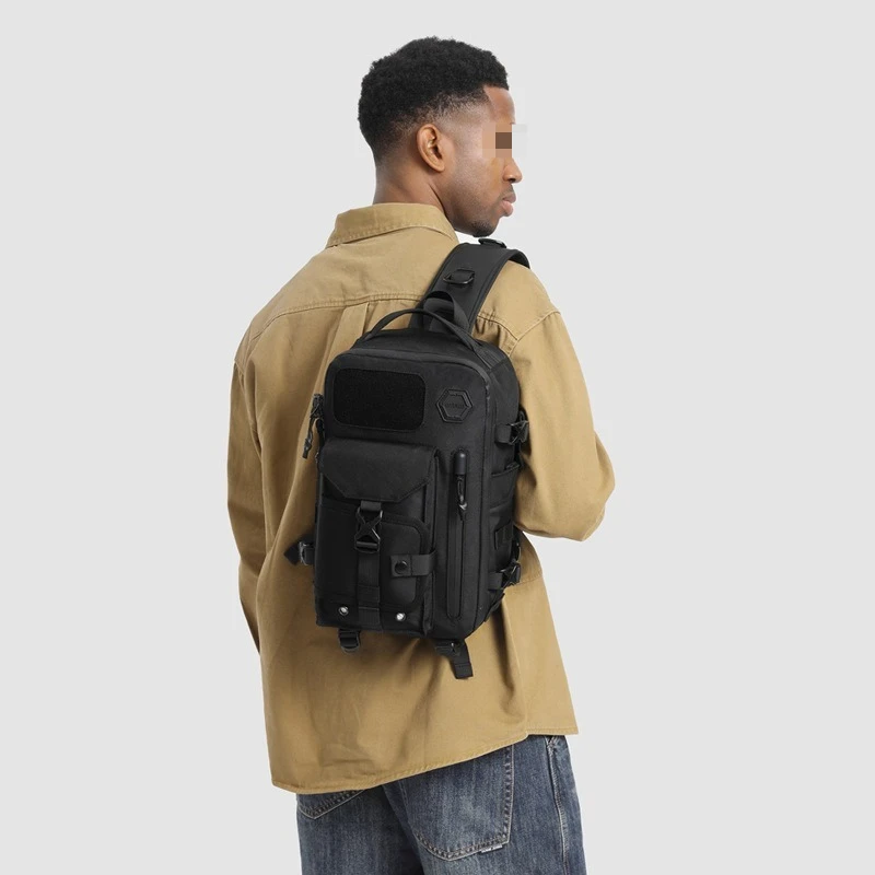 Crossbody bag Men's tactical breast bag Large capacity, waterproof, light and wear-resistant multi-functional, outdoor sports