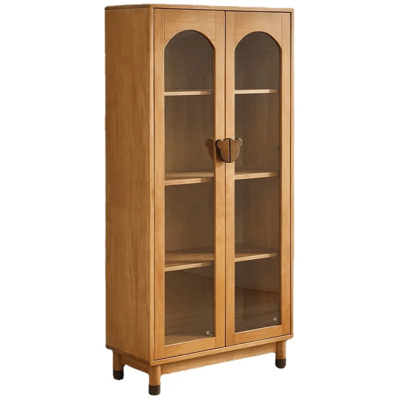 Solid wood shelf household floor bookshelf, multi-layer storage rack c