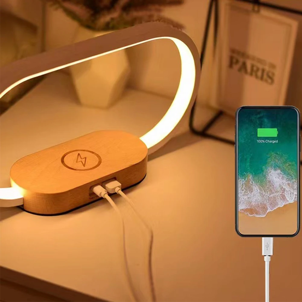 โคมไฟข้างเตียงชาร์จไร้สายอเนกประสงค์, โคมไฟตั้งโต๊ะแบบสัมผัสพร้อมนาฬิกาปลุกไฟปลุกสำหรับอ่านหนังสือตอนกลางคืน