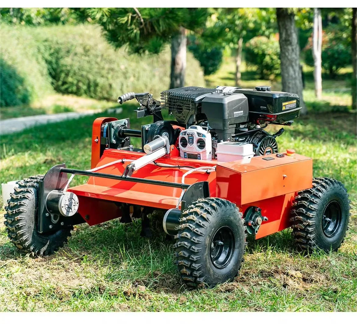 Lawn mower Wheeled brush cutter Agricultural special electric remote control flail mower