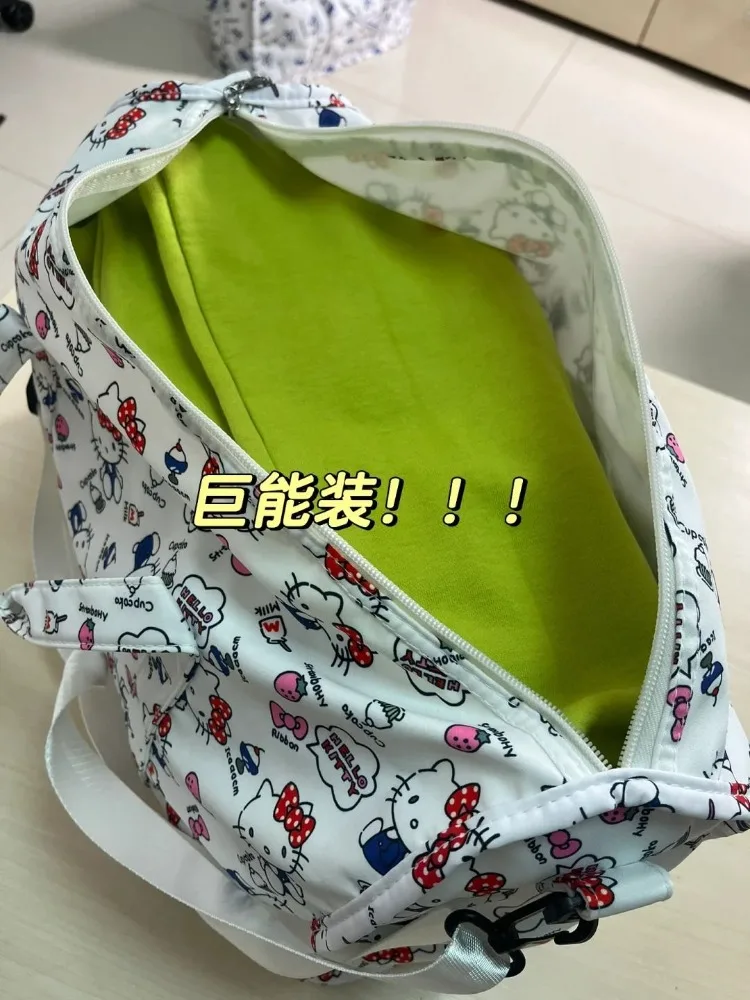 Borsa da viaggio MINISO Hello Kitty per donna Ragazza Borse firmate di grande capacità Borsa da viaggio per bagagli da trasporto di lusso di alta qualità