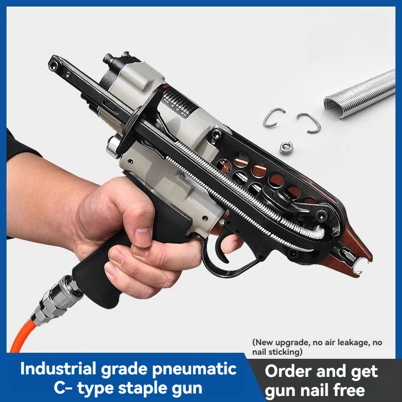 C-type Nail Gun Chicken Cage Nail Gun 760 Pneumatic Binding 7c7e Long Mouth Pneumatic C-type Nail Gun
