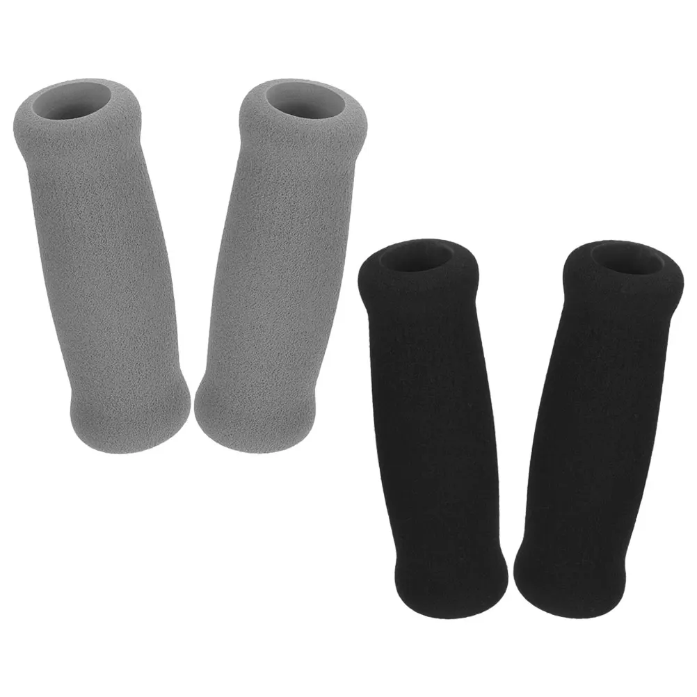 

4pcs Walking Aid Handle Covers Black Grey Cushion Grips Replacement Non Slip Thickened Cane Handles Crutch Accessories