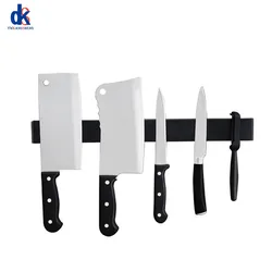 Multiple Szes Black Magnetic Knife Holder Stainless Steel 304 Non-piercing Wall Mount Knife Block Magnet Holder Storage Rack