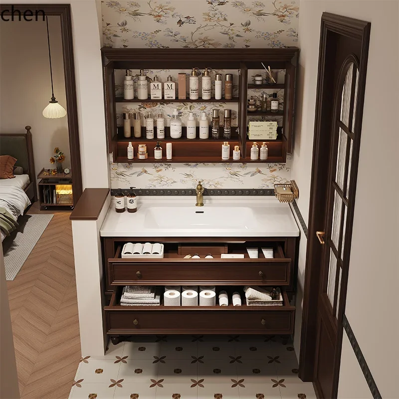 Imagen 6: Mueble de baño con lavabo integrado de cerámica, modelo r5.15, de madera maciza.