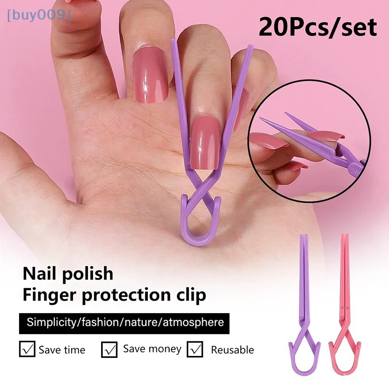【buy009】20 قطعة مجموعة مشابك الأظافر طلاء الزيت مقاوم للانسكاب مختلط الألوان مسمار الفن تلوين حماية مقاطع أدوات مانيكير