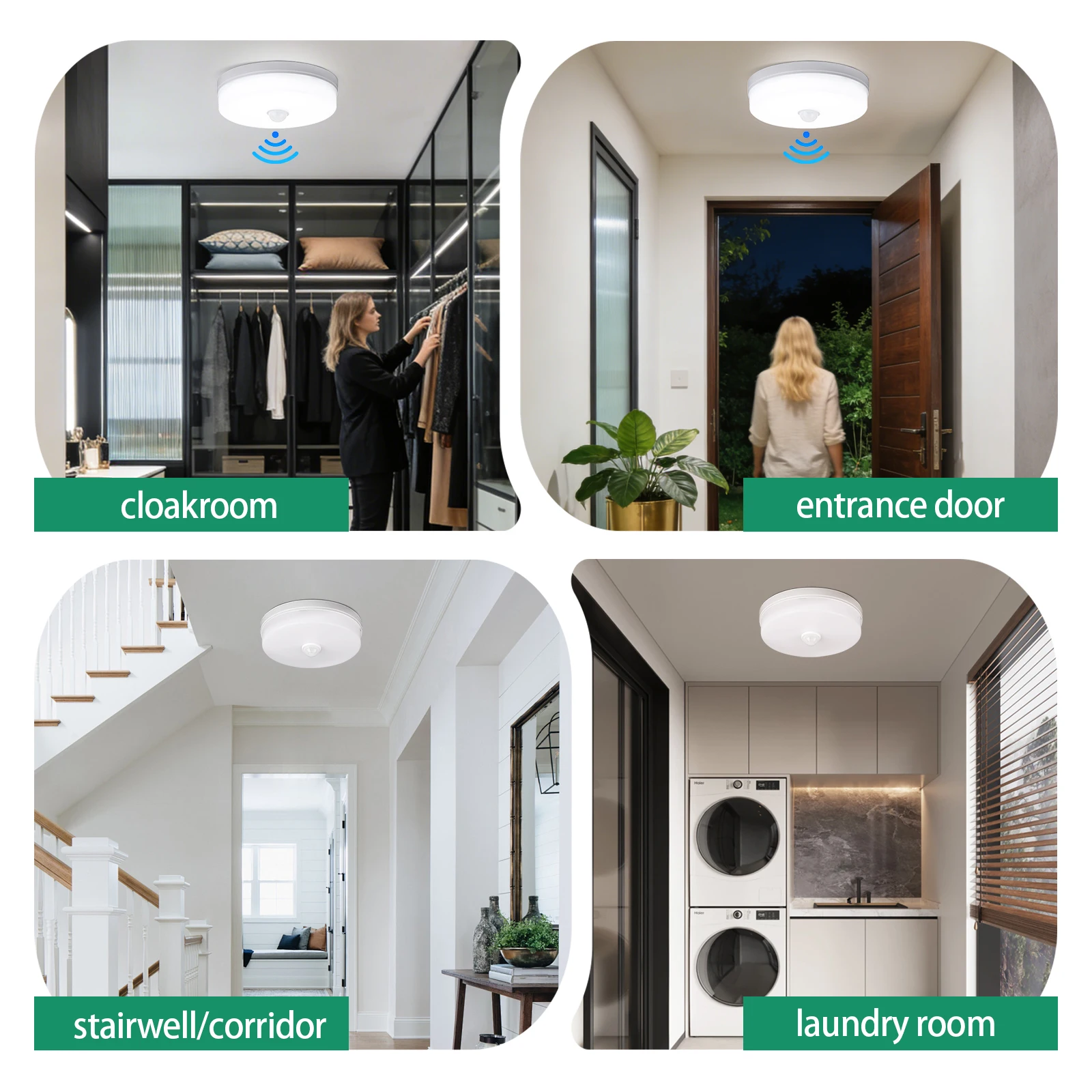 Led Ceiling Lamps Motion Sensor Led Ceiling Lights Smart Night Lamp IP44 Waterproof Home Lighting For Entrance Balcony Corridor